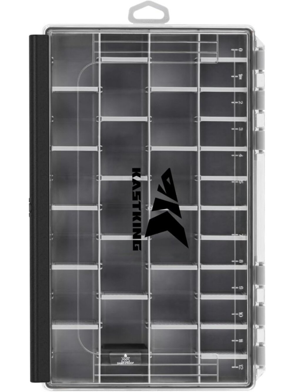 Waterproof Fishing Tackle Box, 3700 Size, Durable Storage Organizer, Black